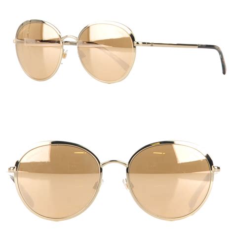 chanel round signature sunglasses gold|Chanel denim sunglasses 5162.